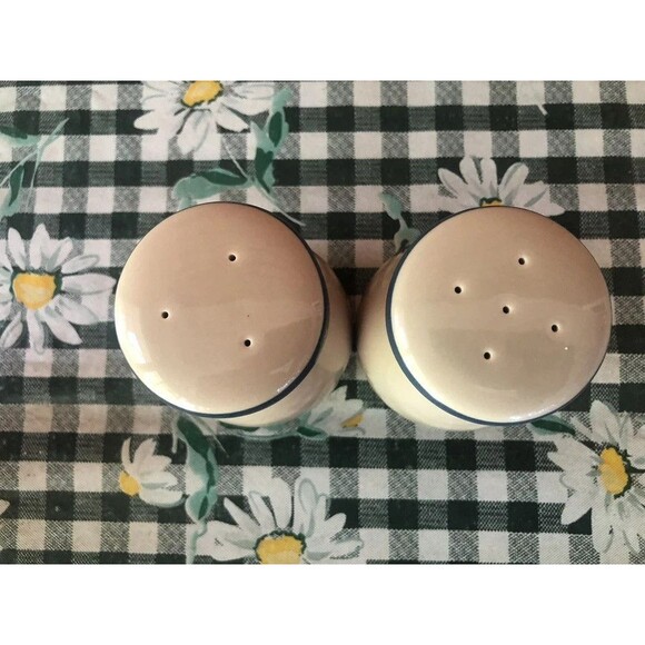 Large Ceramic Vintage 2001 THT Blue Salt And Pepper Shakers Dove w/Olive Branch‎ - Picture 3 of 4